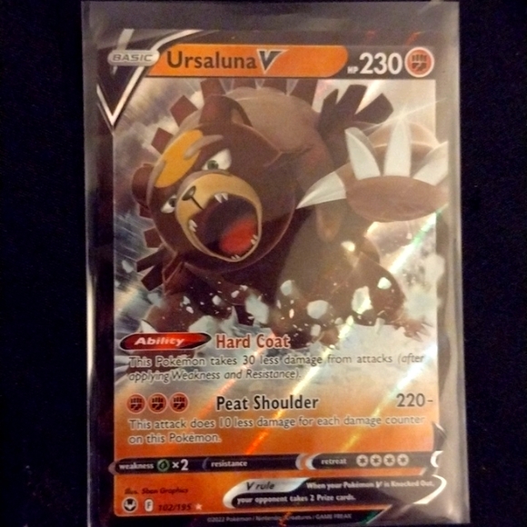 pokmon | Toys | Pokemon 220s Ursaluna V Rare Holographic Card | Poshmark